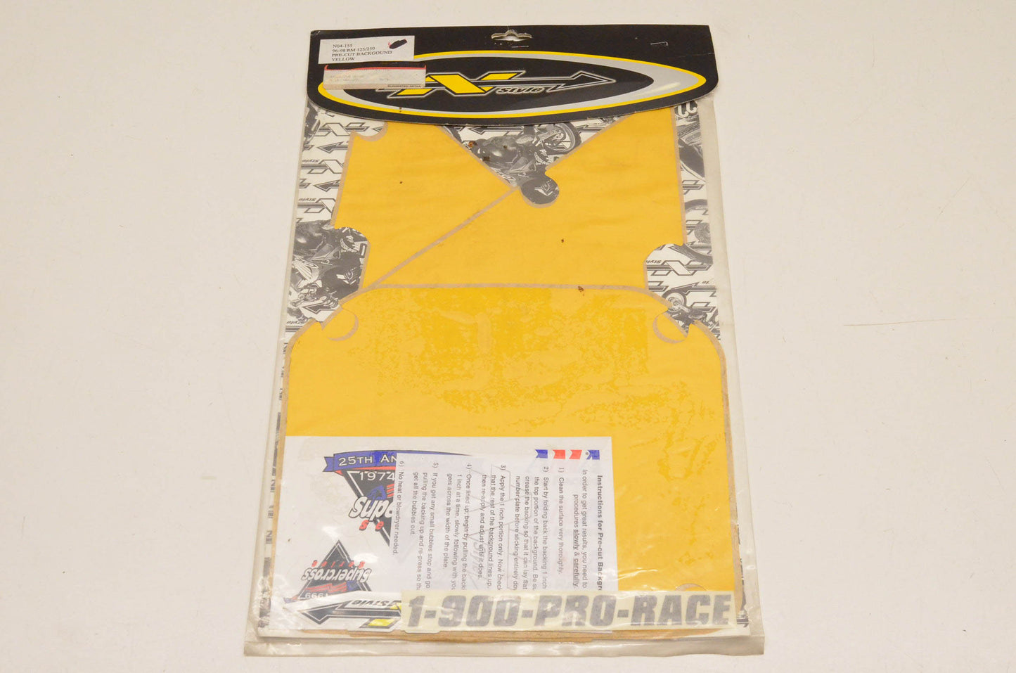 N Style N04-155, 54-2752 Pre Cut Number Plate Yellow Background Kit NOS