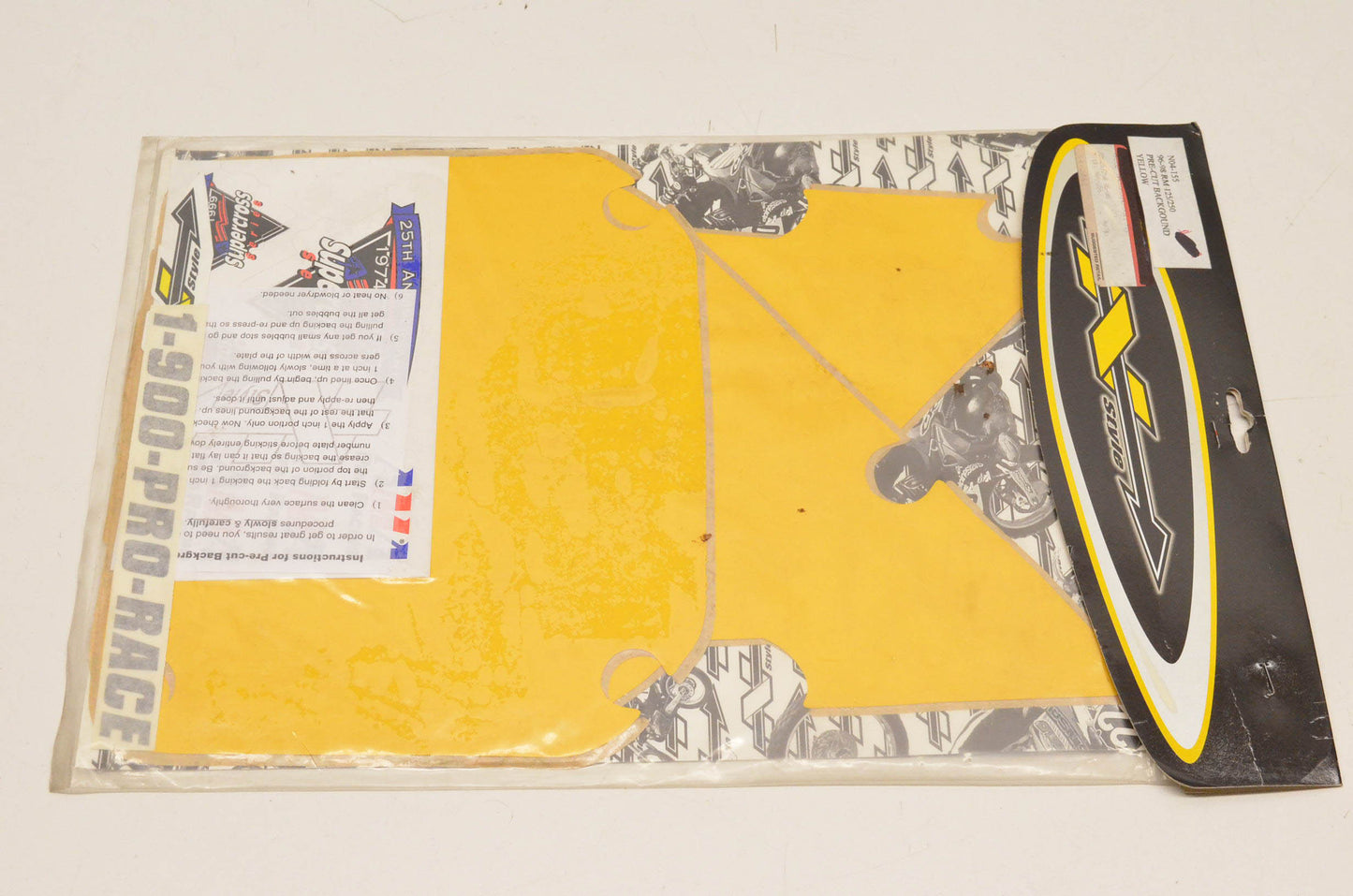 N Style N04-155, 54-2752 Pre Cut Number Plate Yellow Background Kit NOS