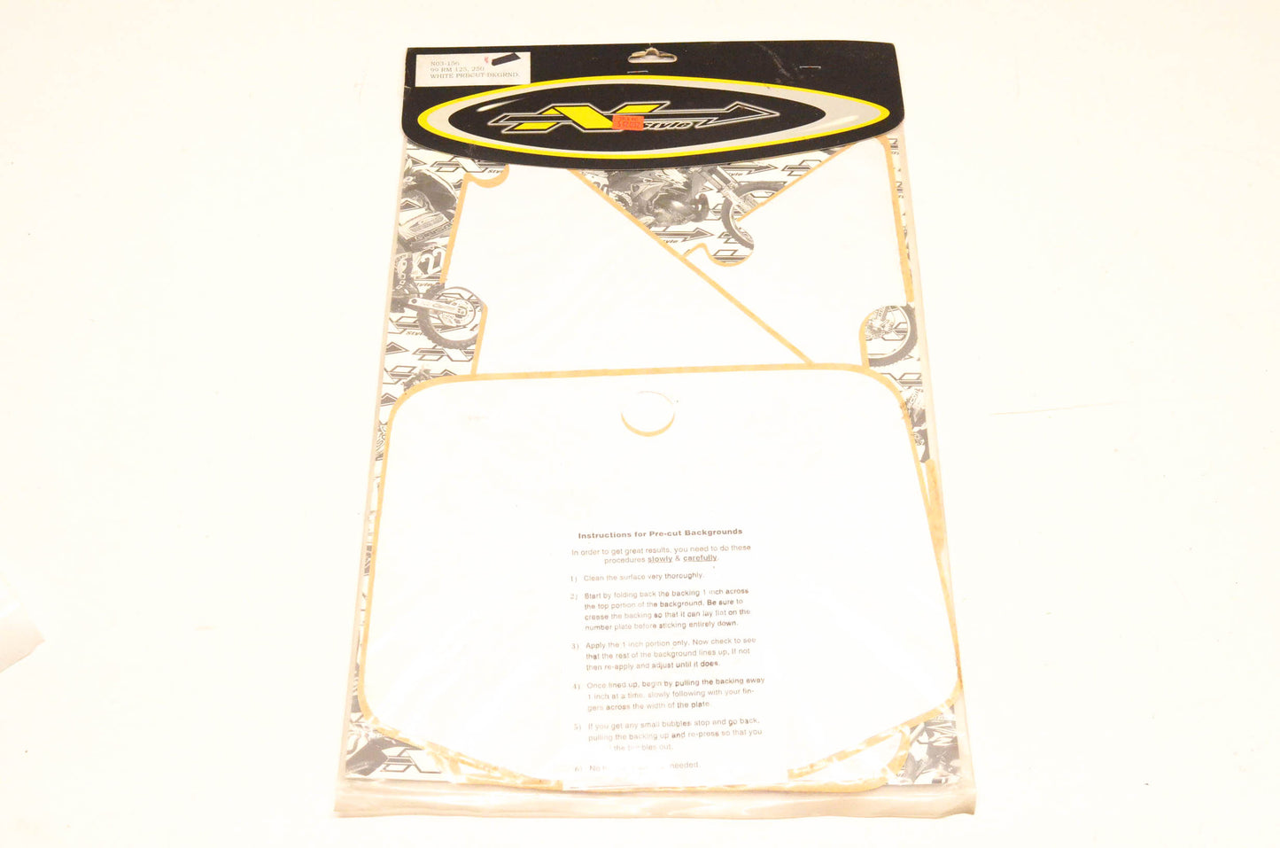 N Style N03-156, 542092 Pre Cut Number Plate White Background Kit NOS