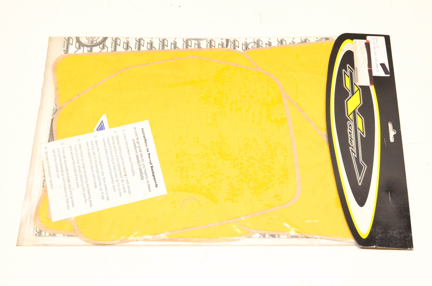N Style N04-179, 54-2749 Pre Cut Number Plate Yellow Background Kit NOS