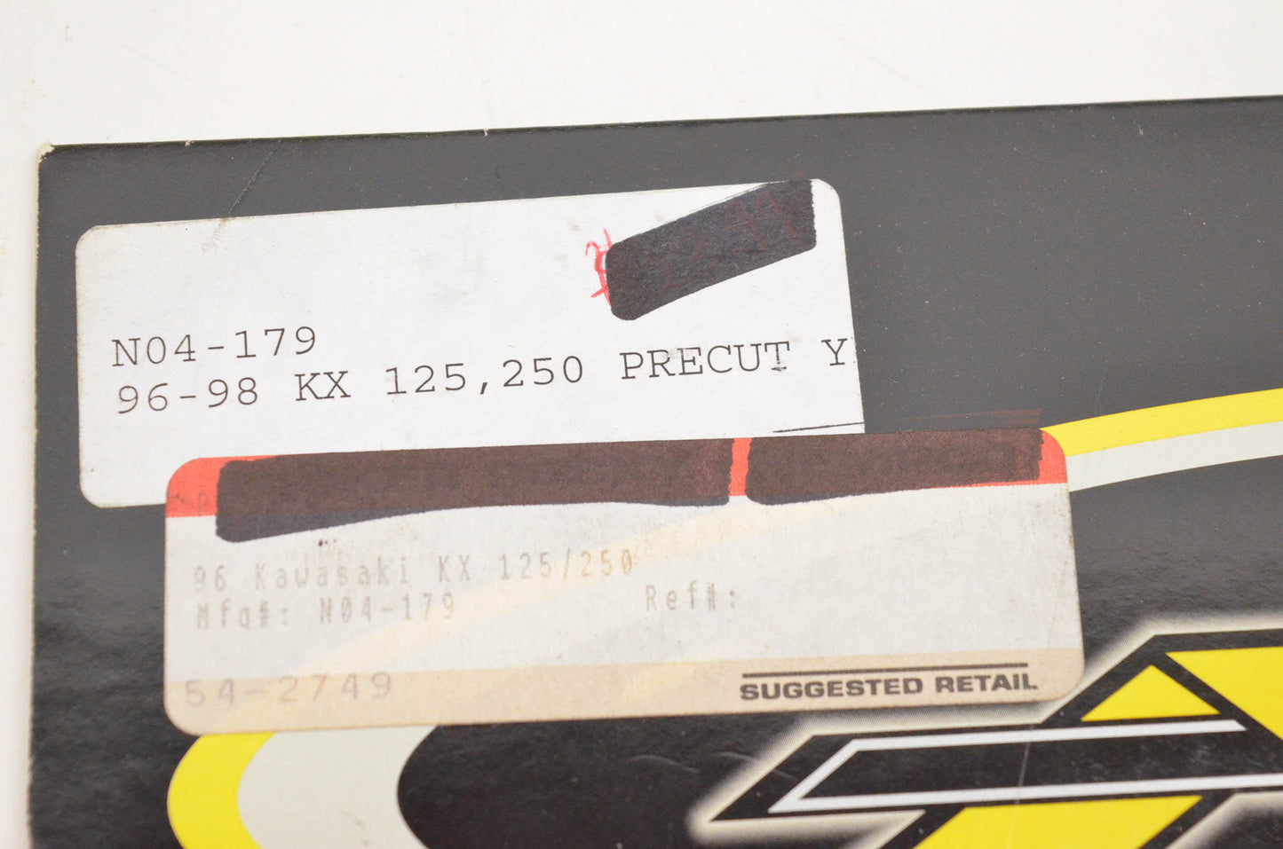 N Style N04-179, 54-2749 Pre Cut Number Plate Yellow Background Kit NOS