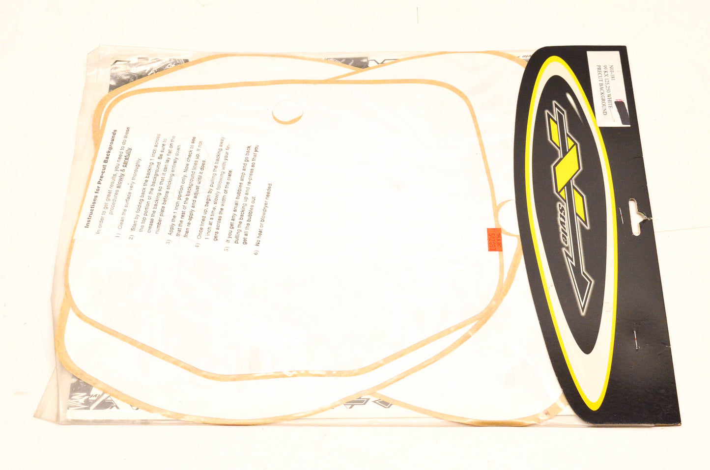 N Style N03-181, 910331DY2 Pre Cut Number Plate White Background Kit NOS