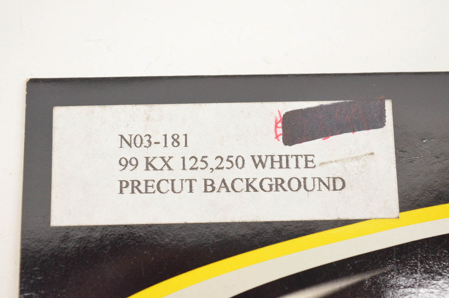 N Style N03-181, 910331DY2 Pre Cut Number Plate White Background Kit NOS