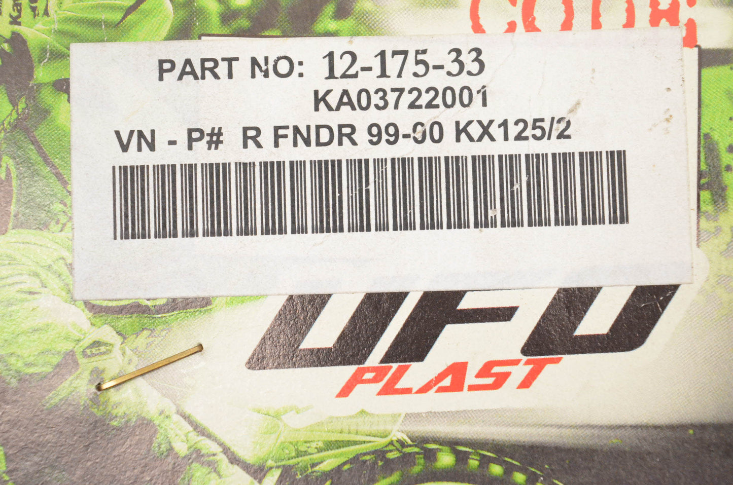 UFO Plast 12-175-33, KA03722001 Black Rear Fender NOS