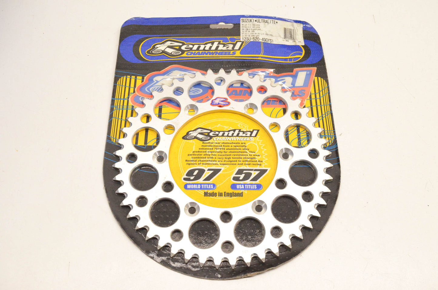 Renthal 123U-520-49GYSI Ultralite 49T Sprocket NOS