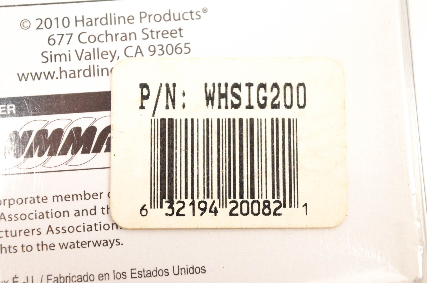 Hardline WHSIG200 Factory Match Number Kit NOS