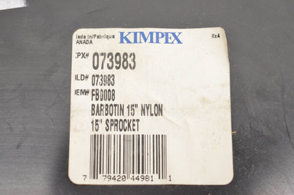 Kimpex 073983, FB0008 Barbotin 15" Nylon Sprocket NOS