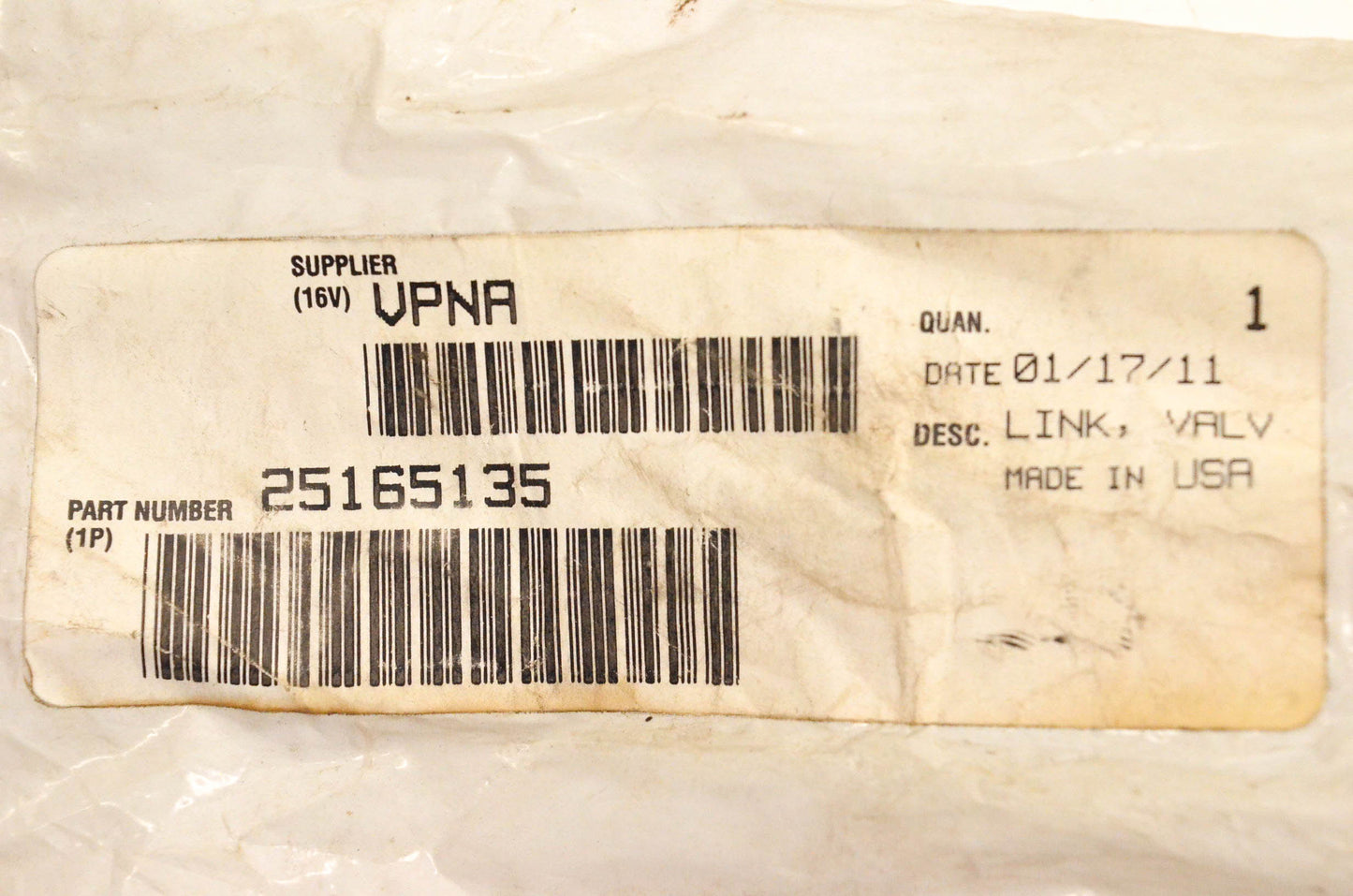 Mack 25165135 Valve Link NOS