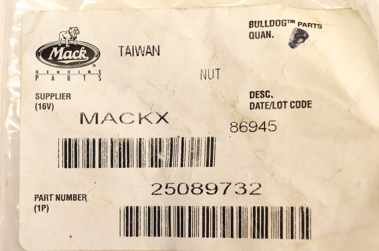 Mack 25089732 Nut NOS