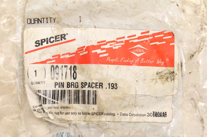 Dana Spicer 091718 Pin BRG Spacer .193 NOS