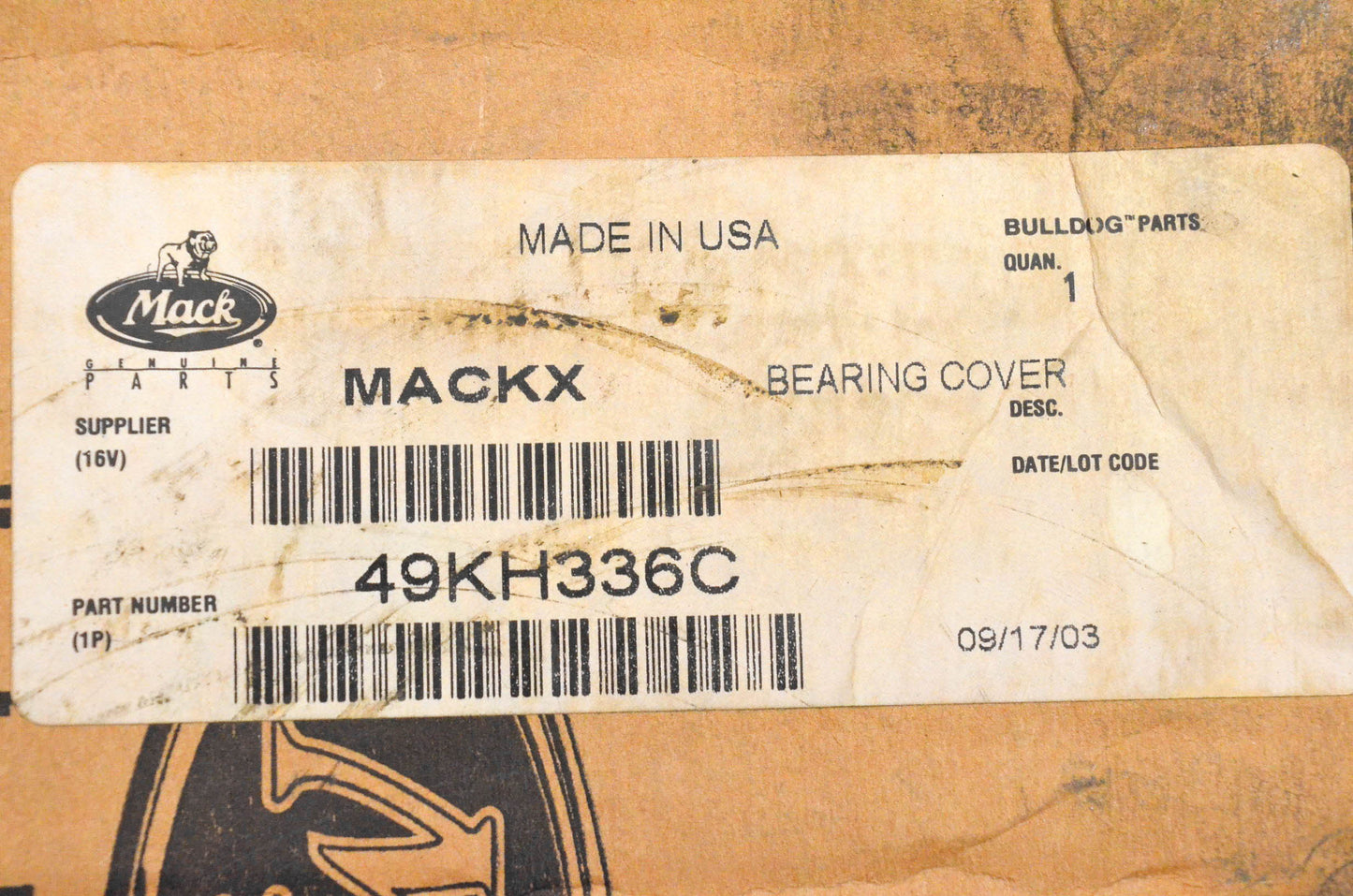 Mack 49KH336C Bearing Cover NOS