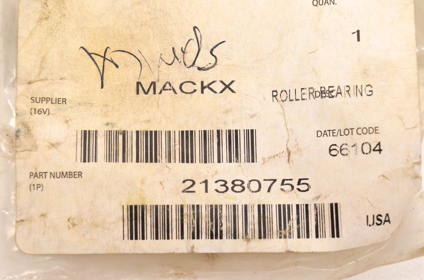 Mack 21380755 Roller Bearing NOS