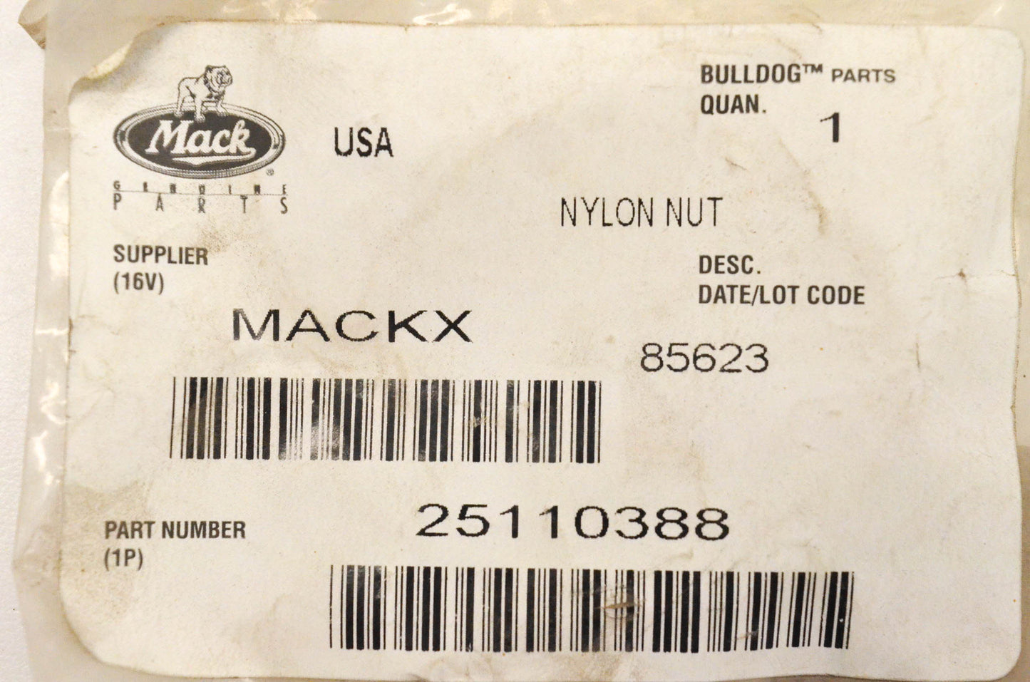 Mack 25110388 Nylon Nut NOS