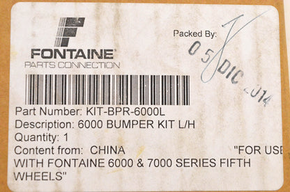 Fontaine KIT-BPR-6000L 6000 Bumper Kit Lefthand NOS