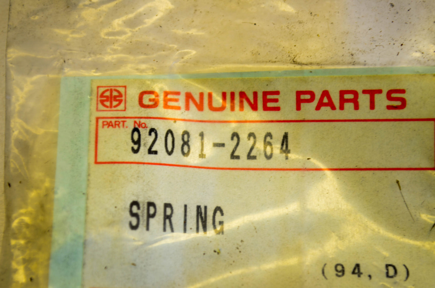 New OEM Kawasaki 92081-2264 Spring NOS