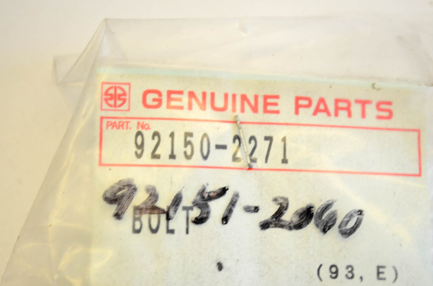 New OEM Kawasaki 92150-2271 Bolt NOS