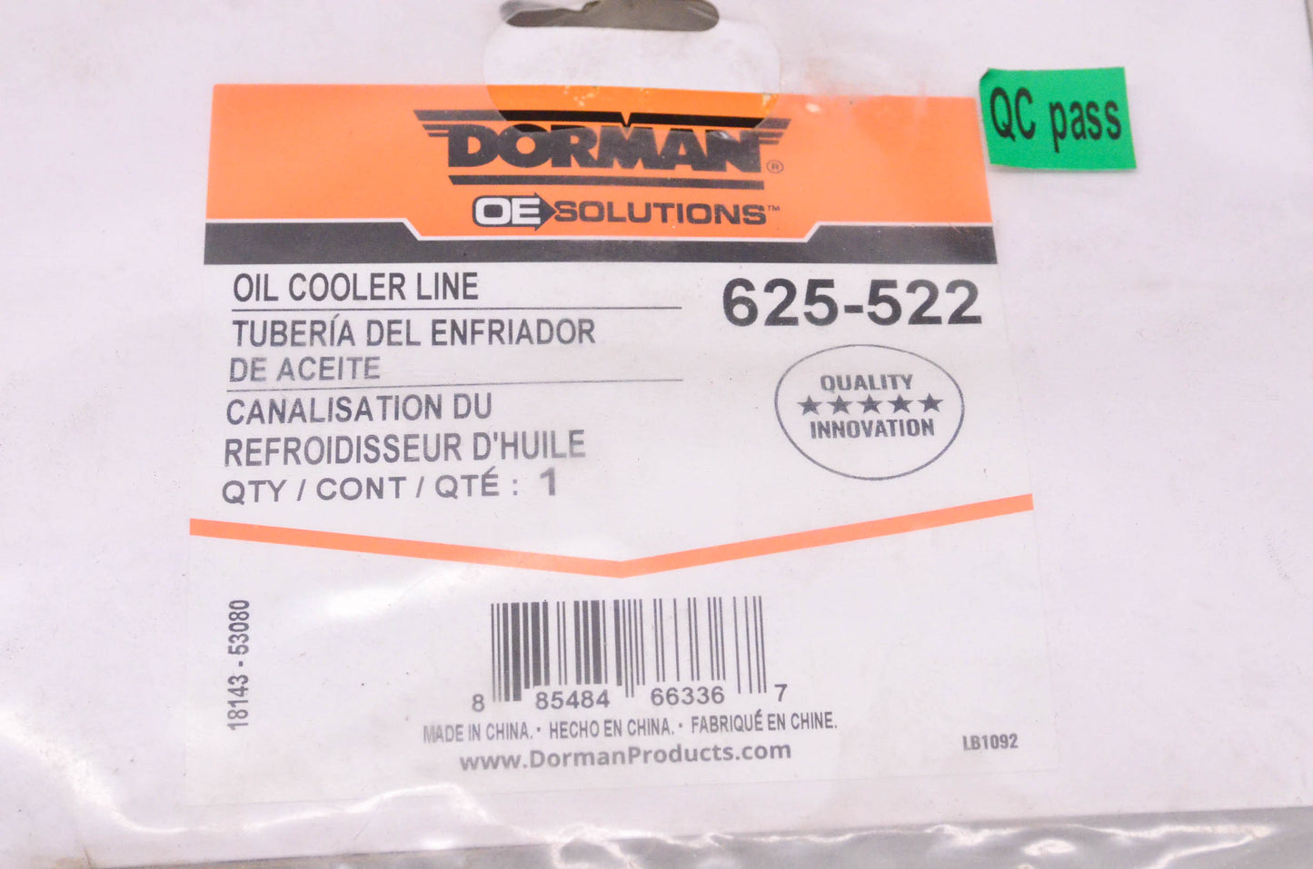 Dorman 625-522 Oil Cooler Line NOS