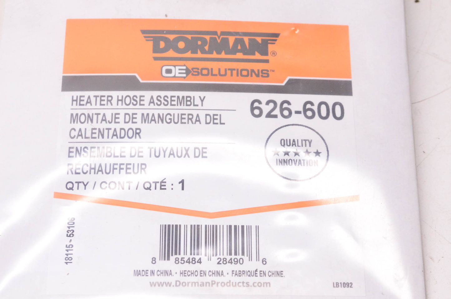 Dorman 626-600 Heater Hose Assembly NOS