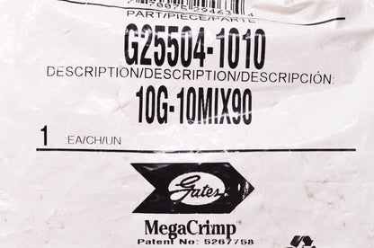 Gates G25504-1010, 10G-10MIX90 Mega Crimp 5/8" Hydraulic Coupling NOS
