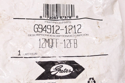 Gates G94912-1212, 12MQFF-12FB Mega Crimp Hydraulic Coupling NOS