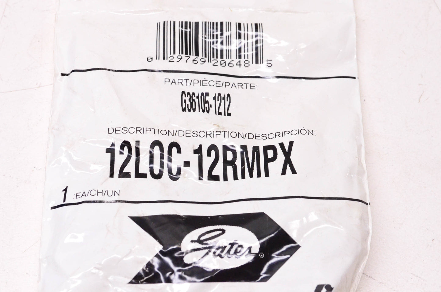 Gates G36105-1212, 12LOC-12RMPX Mega Crimp Hydraulic Coupling NOS