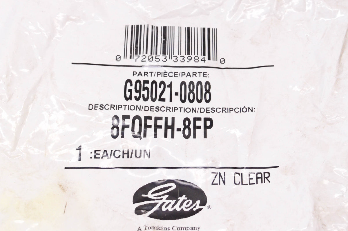 Gates G95021-0808, 8FQFFH-8FP Hydraulic Hose Quick Disconnect Fittings NOS