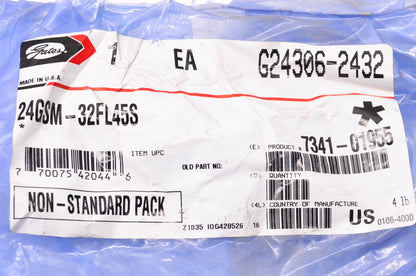 Gates G24306-2432, 7341-01955, 24GSM-32FL45S Hose End Fitting NOS