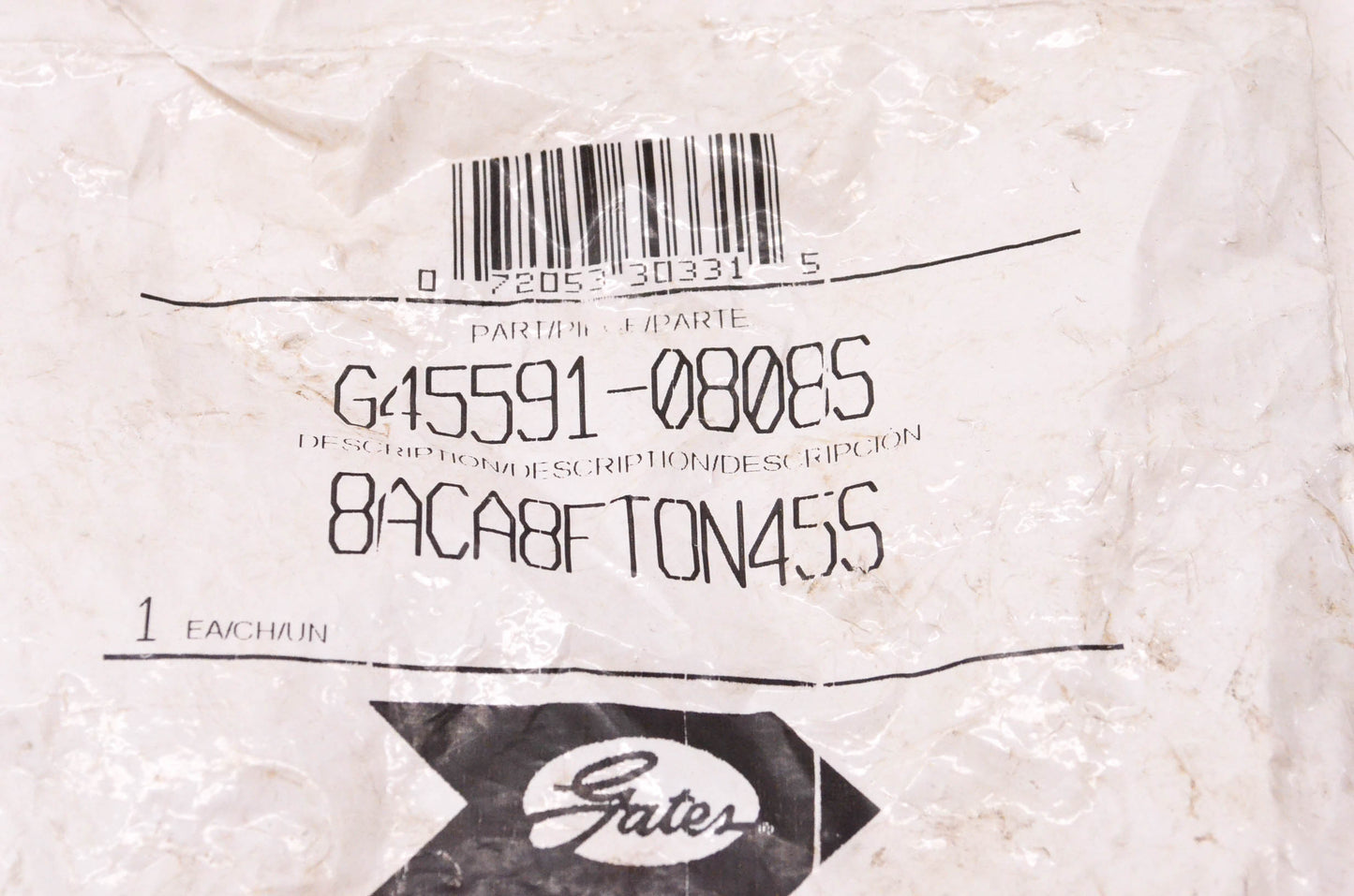 Gates G45591-0808S, 8ACA8FTON45S Hose End Fitting NOS