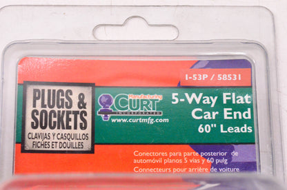 Curt 58531, I-53P 5-Way Flat Car End 60" Leads NOS