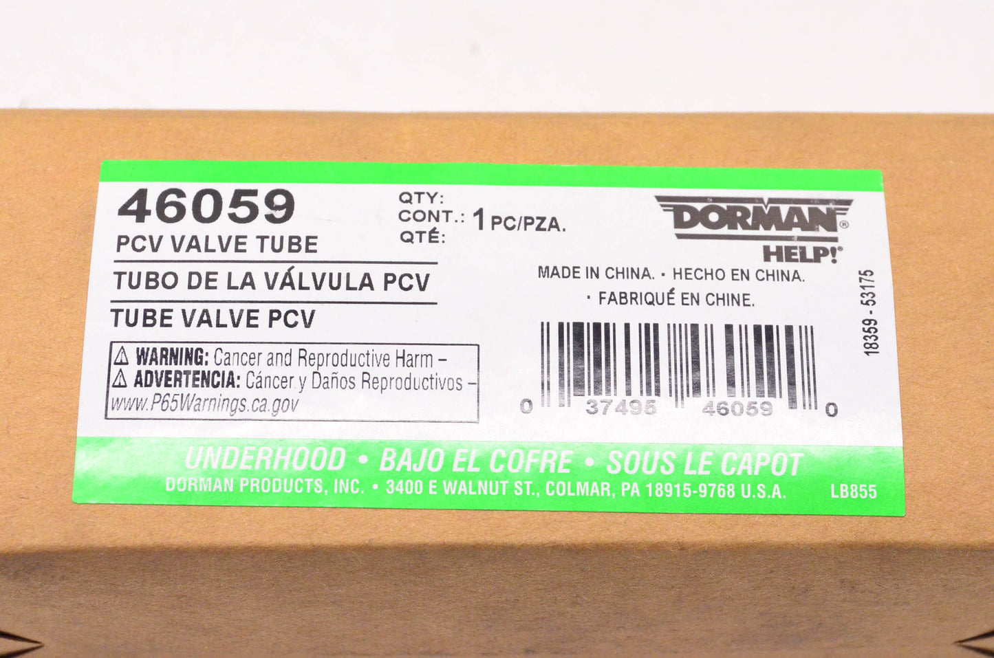 Dorman 46059 PCV Valve Tube NOS