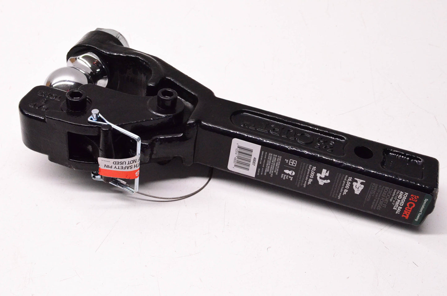 Curt 48007 Receiver Mount 2" Trailer Ball W/ Pintle Hook NOS