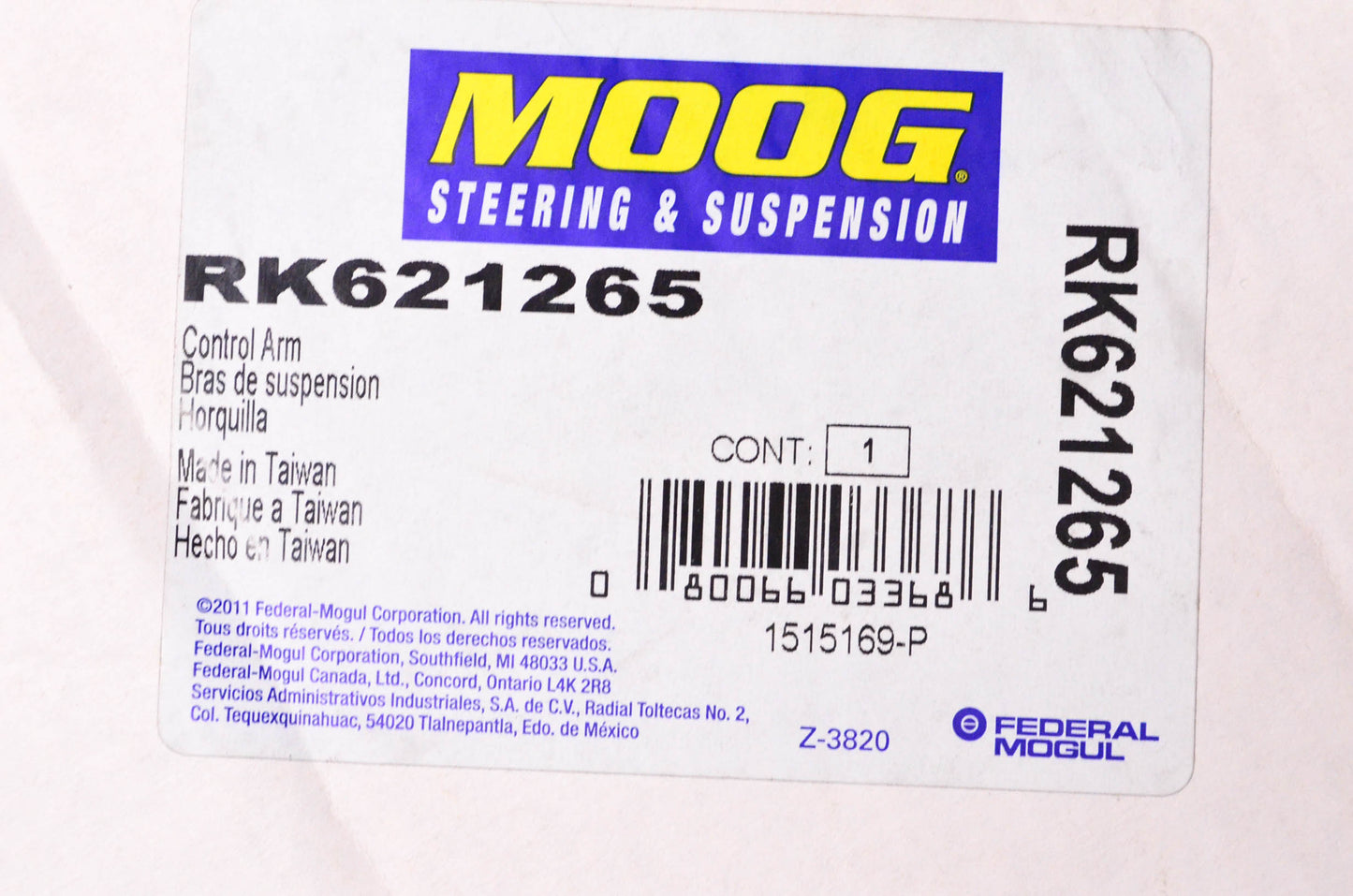 Moog RK621265 Control Arm W/ Ball Joint NOS