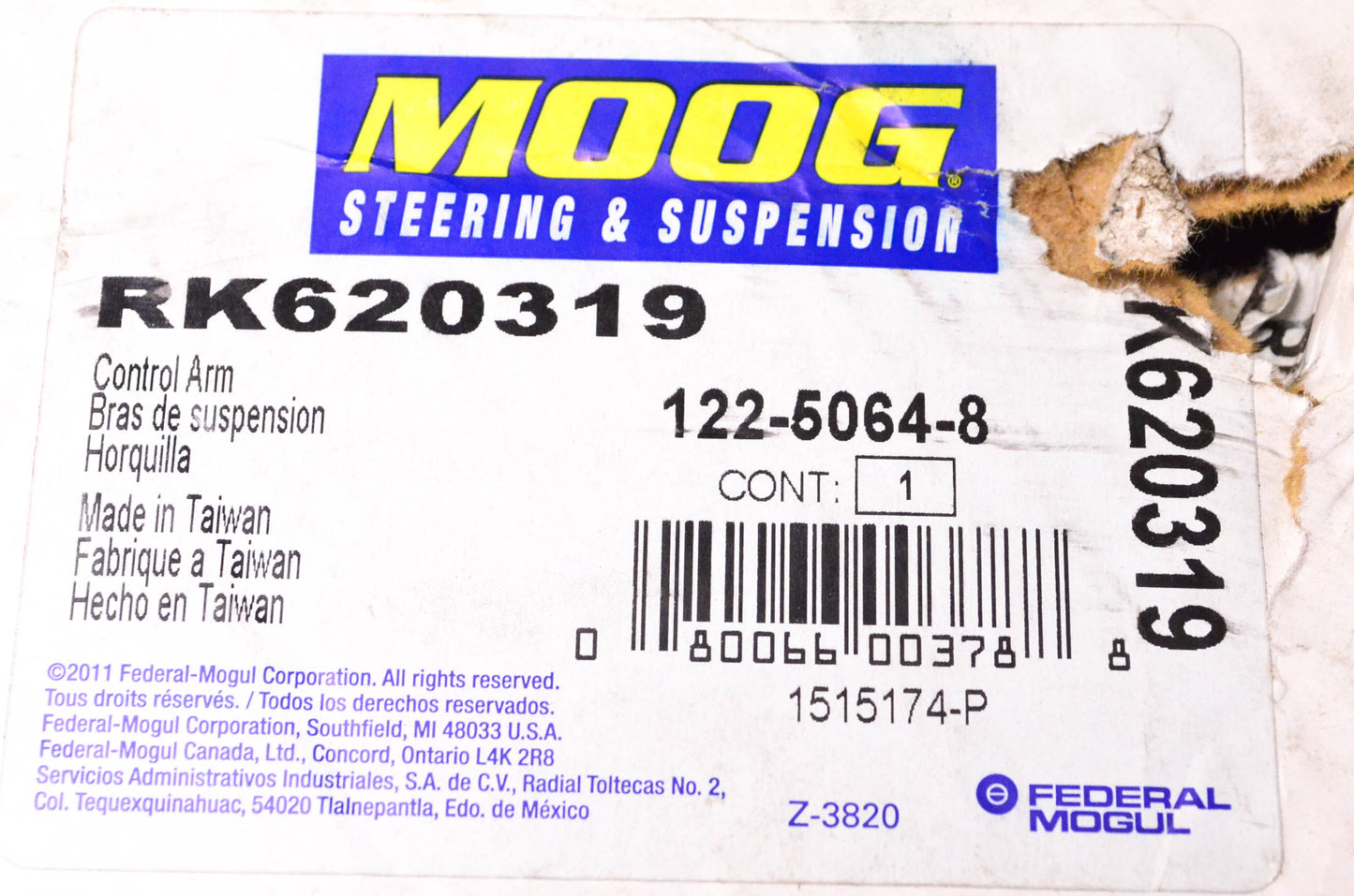 Moog RK620319 Control Arm W/ Ball Joint NOS