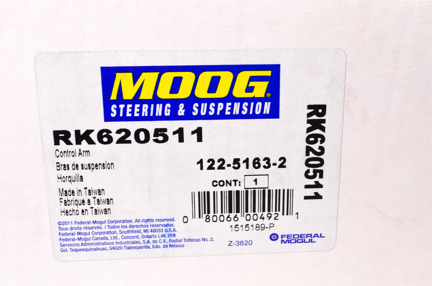 Moog RK620511 Control Arm W/ Ball Joint NOS