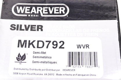 Wearever MKD792 Wearever Silver Brake Pad Kit NOS