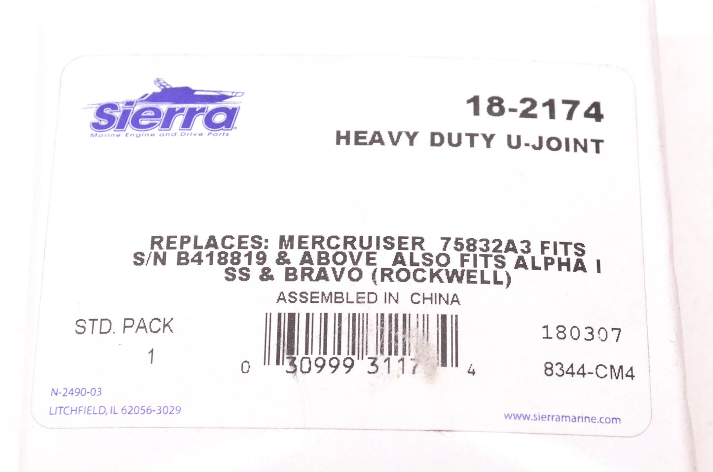 Sierra 18-2174 Heavy Duty U-Joint NOS