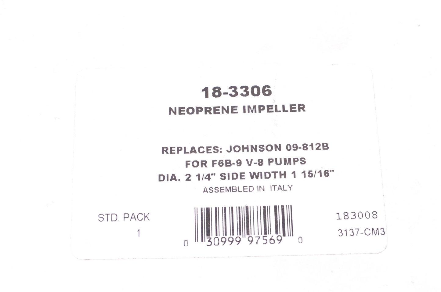 Sierra 18-3306, 09-812B Neoprene Impeller NOS