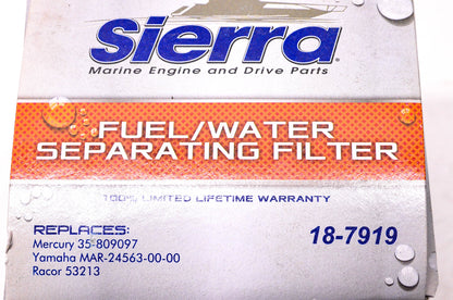 Sierra 18-7919 Fuel/Water Separating Filter NOS