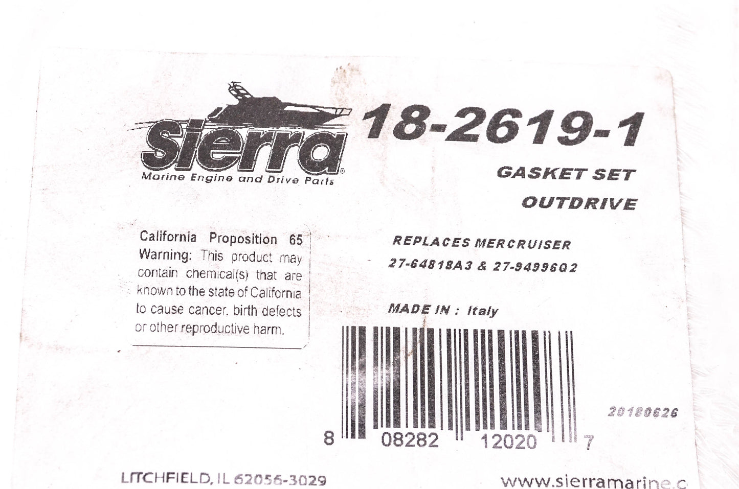 Sierra 18-2619-1 Outdrive Gasket Kit NOS