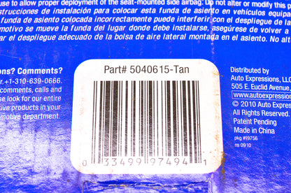 Auto Expressions 5040615 Tan "El Paso" Seat Cover Kit NOS