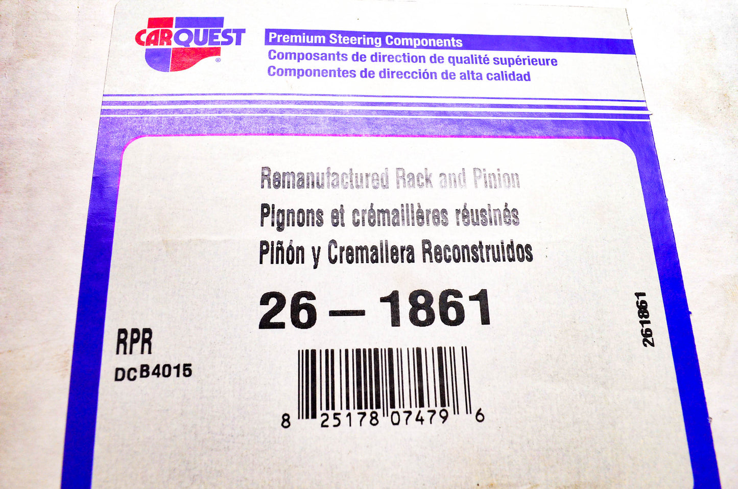 Carquest 26-1861 Remanufactured Rack & Pinion NOS