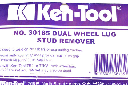 Ken-Tool 30165 Dual Wheel Lug Stud Remover NOS