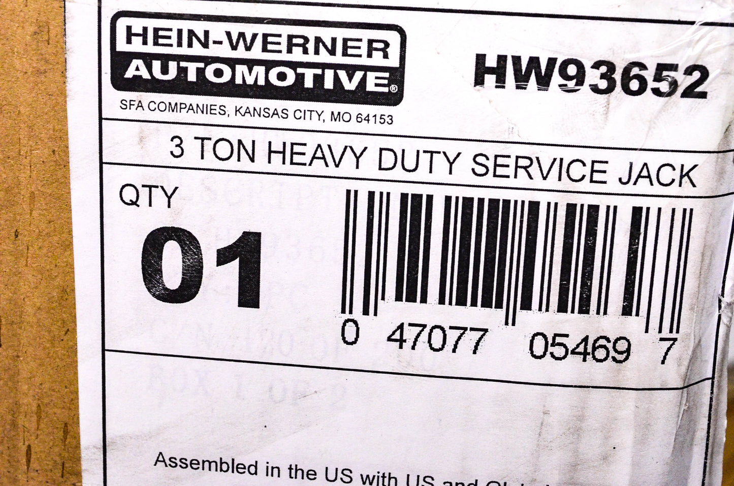 Hein-Werner HW93652 Service Jack NOS