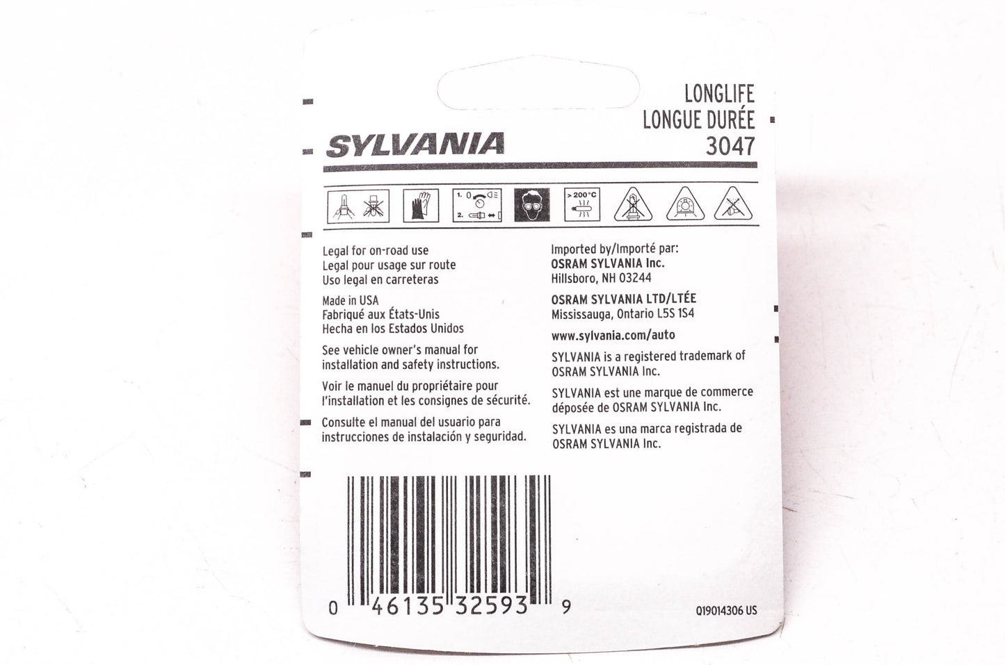 Sylvania 3047LL.BP2 Sylvania Longlife Lamps NOS