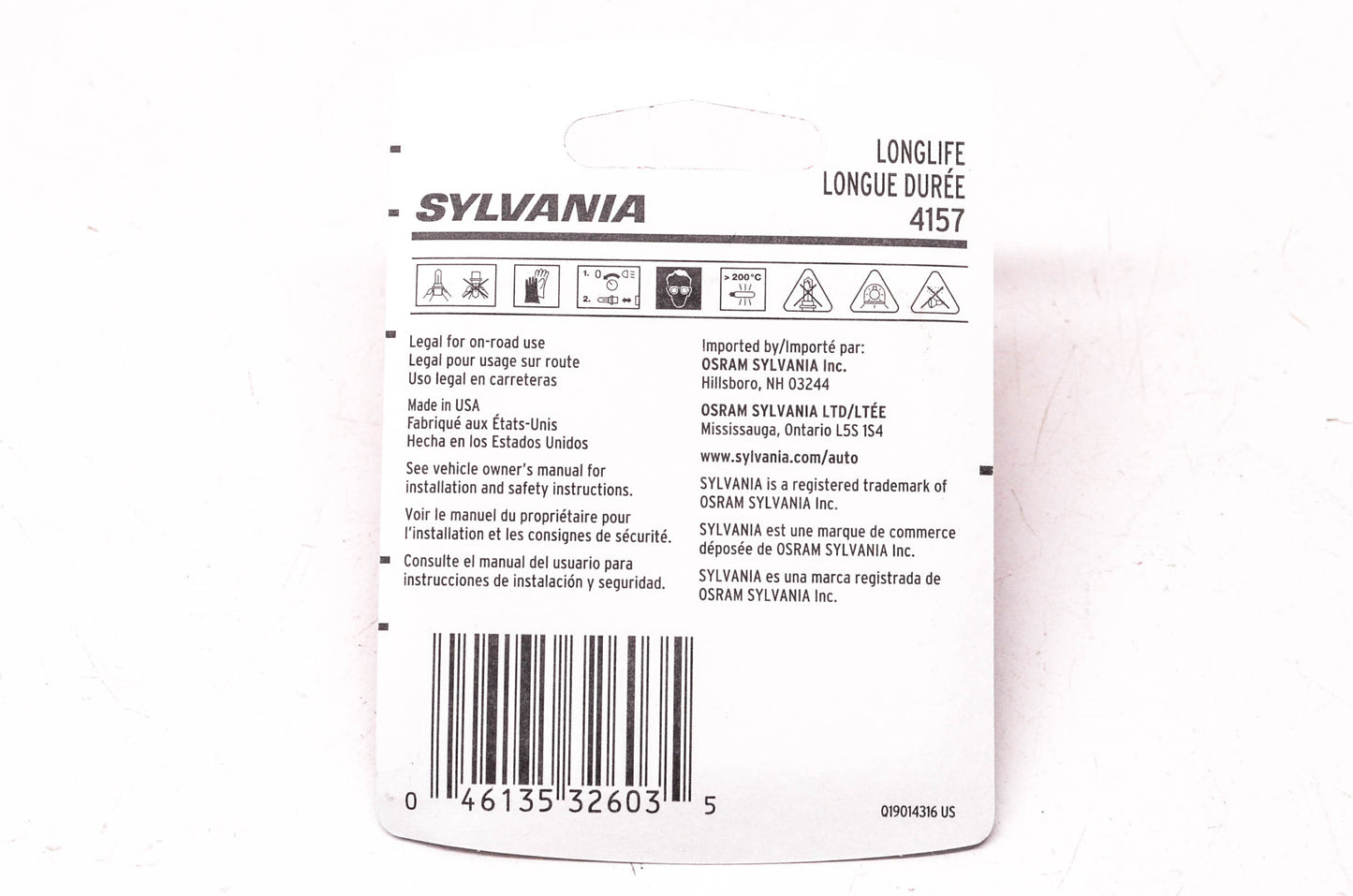 Sylvania 4157LL.BP2 Sylvania Longlife Lamps NOS