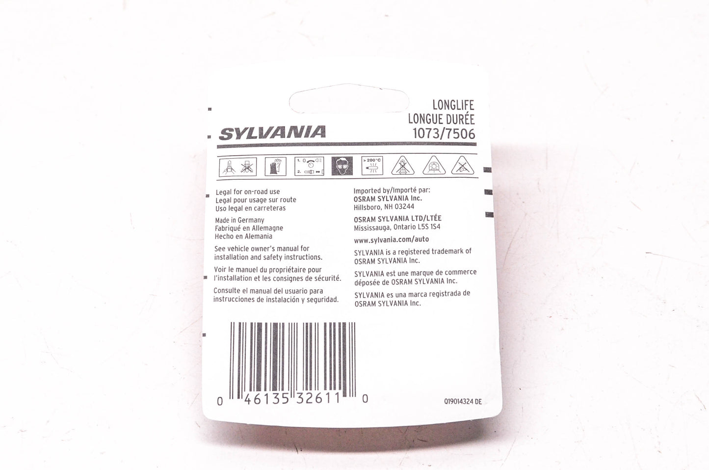 Sylvania 7506LL.BP2, 1073LL.BP2 Sylvania Longlife Lamps NOS