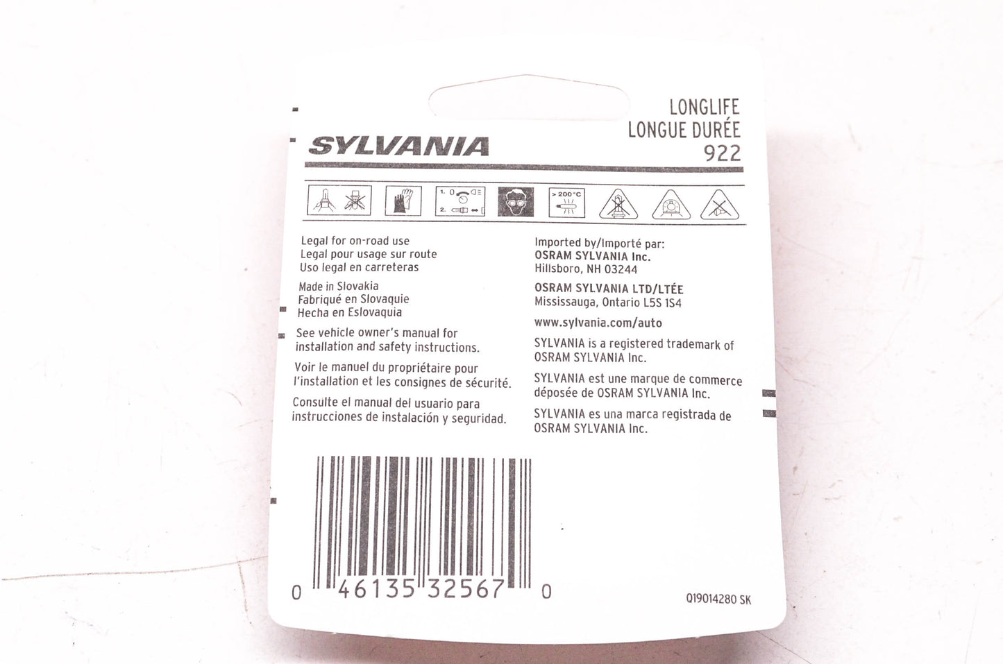 Sylvania 922LL.BP2 Sylvania Longlife Lamps NOS