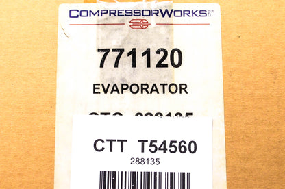 Compressor Works CTT T54560, 288135, 771120 A/C Evaporator Core NOS