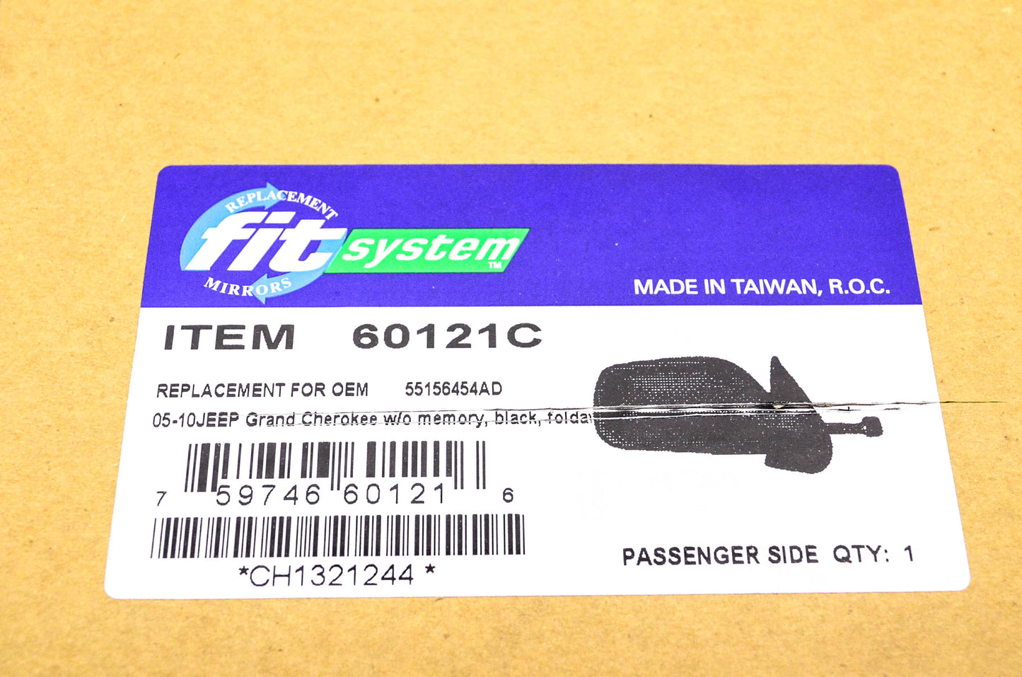 Fit System 05-10 Jeep Grand Cherokee Passenger's Side View Mirror NOS