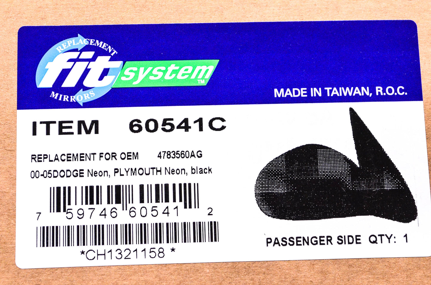 Fit System 00-05 Dodge Plymouth Neon Passenger's Side View Mirror NOS
